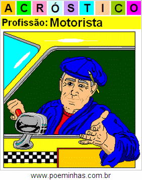 Acróstico da Profissão Motorista