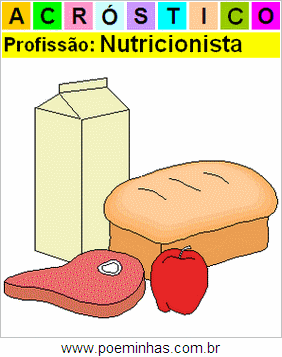 Acróstico da Profissão Nutricionista