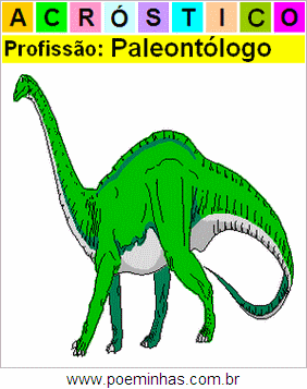 Acróstico da Profissão Paleontólogo