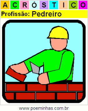 Acróstico da Profissão Pedreiro