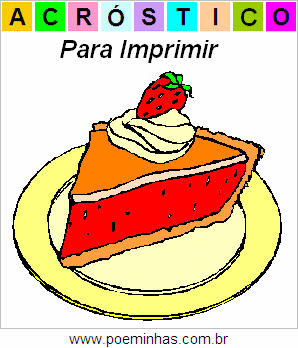 Acróstico de Torta de Morango