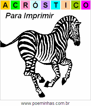 Acróstico de Zebra