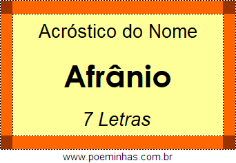 Acróstico de Afrânio