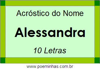 Acróstico de Alessandra