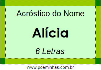 Acróstico de Alícia