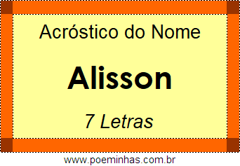 Acróstico de Alisson