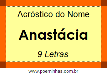 Acróstico de Anastácia