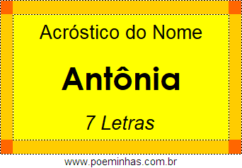 Acróstico de Antônia