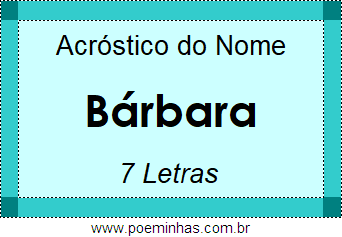 Acróstico de Bárbara