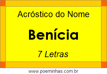 Acróstico de Benícia