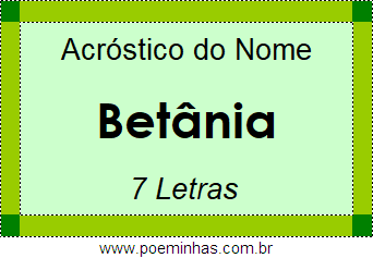 Acróstico de Betânia