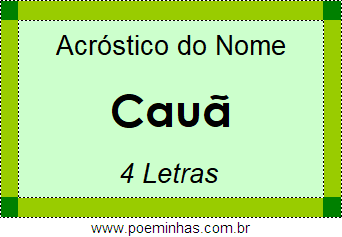 Acróstico de Cauã