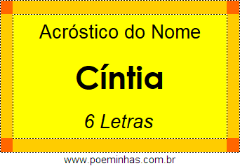 Acróstico de Cíntia