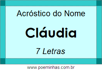 Acróstico de Cláudia