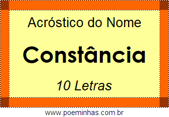 Acróstico de Constância