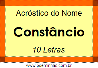 Acróstico de Constâncio