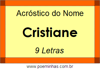 Acróstico de Cristiane