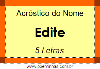 Acróstico de Edite