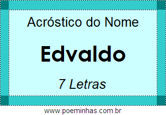 Acróstico de Edvaldo