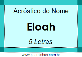 Acróstico de Eloah