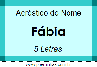 Acróstico de Fábia