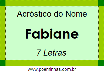 Acróstico de Fabiane