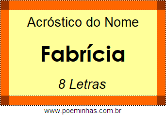 Acróstico de Fabrícia