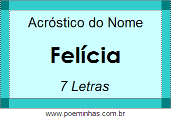 Acróstico de Felícia