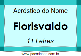 Acróstico de Florisvaldo