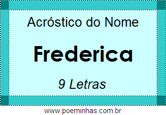 Acróstico de Frederica