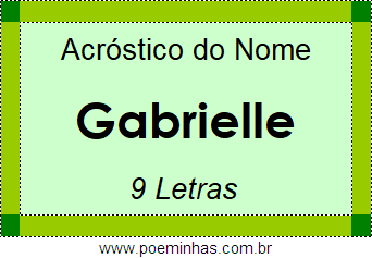 Acróstico de Gabrielle