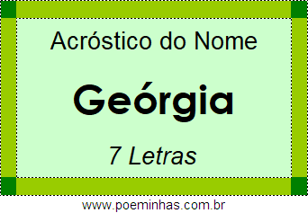 Acróstico de Geórgia