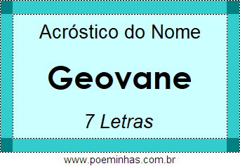 Acróstico de Geovane