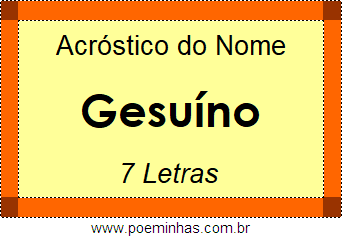 Acróstico de Gesuíno