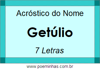 Acróstico de Getúlio