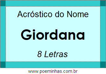 Acróstico de Giordana