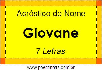 Acróstico de Giovane