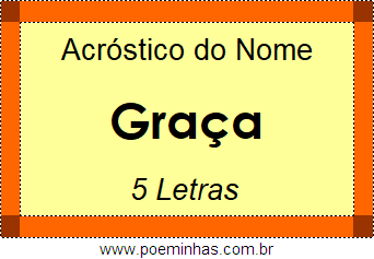 Acróstico de Graça