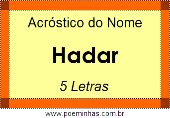 Acróstico de Hadar