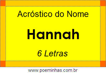 Acróstico de Hannah