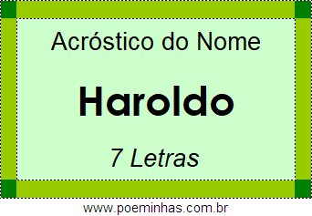 Acróstico de Haroldo