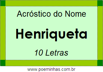 Acróstico de Henriqueta