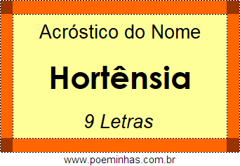 Acróstico de Hortênsia