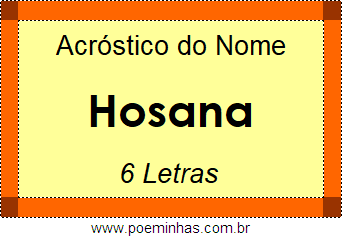 Acróstico de Hosana