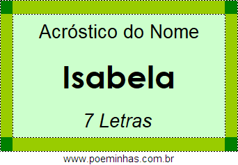 Acróstico de Isabela