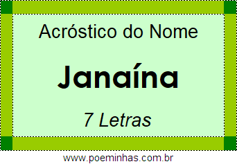 Acróstico de Janaína