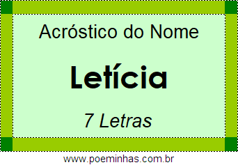 Acróstico de Letícia