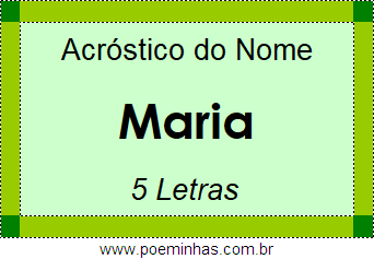 Acróstico de Maria