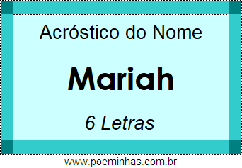 Acróstico de Mariah