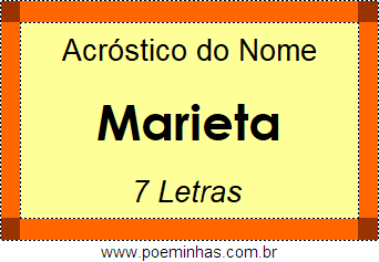 Acróstico de Marieta